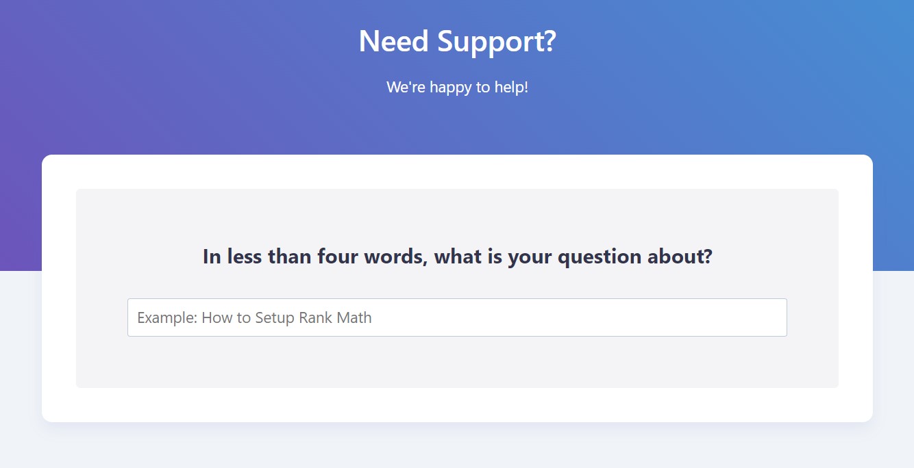 Rank Math Support