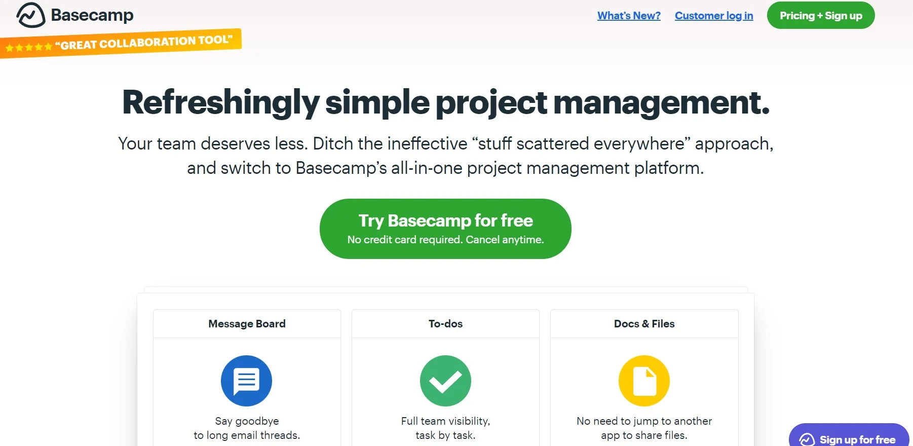 Basecamp project management software
