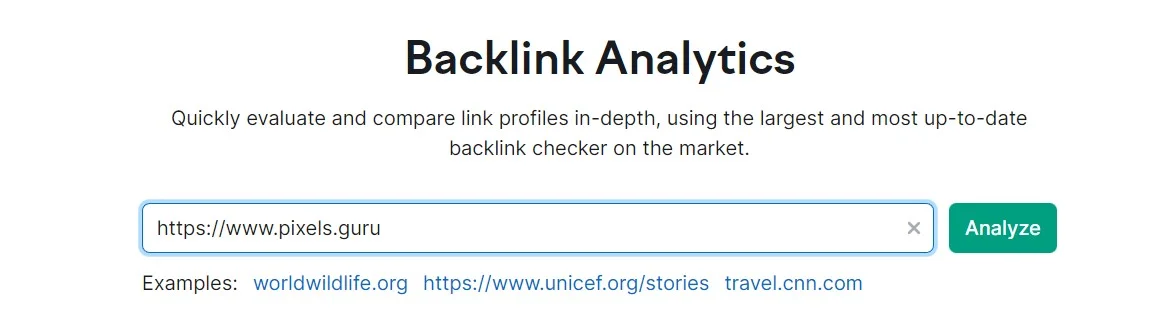 Semrush backlink analytics