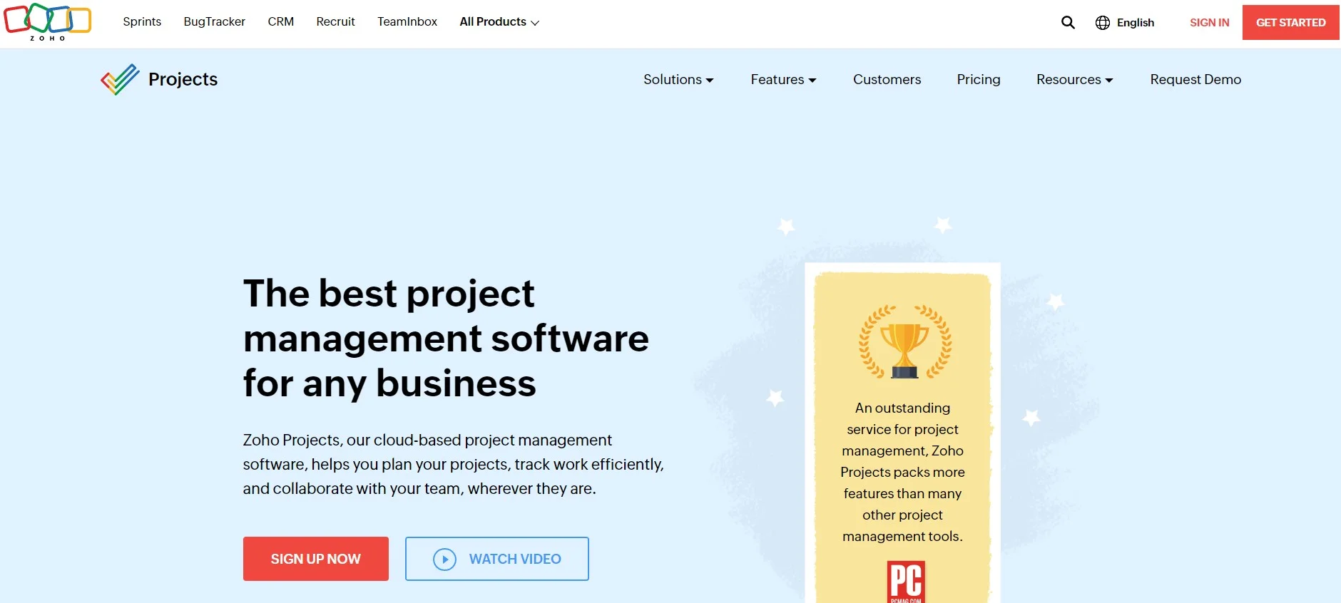 Zoho projects project management software